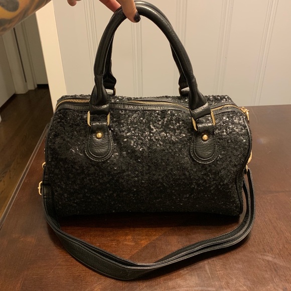 Deux Lux Handbags - Deux Lux all over black sequin purse